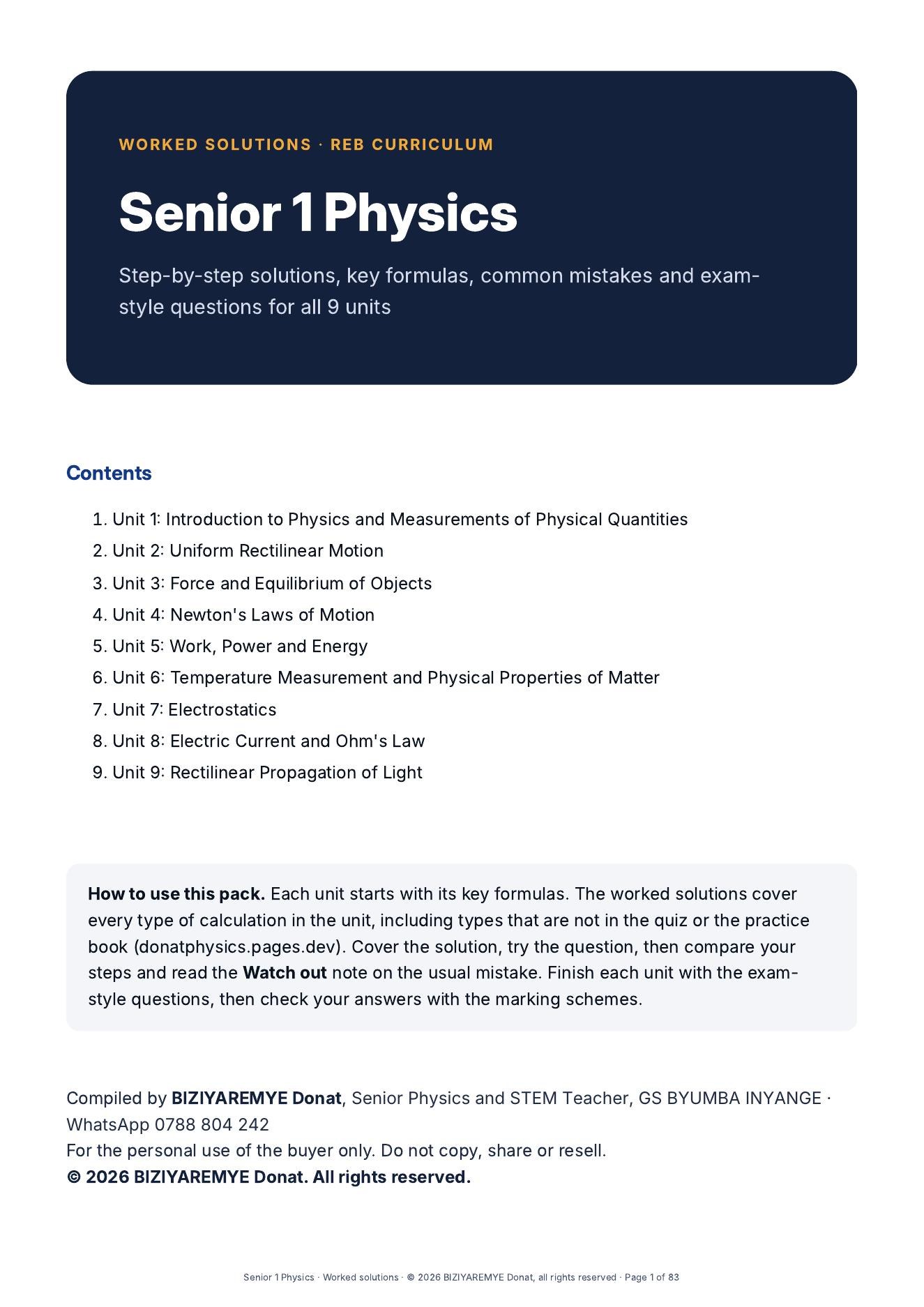 Cover of the Senior 1 pack